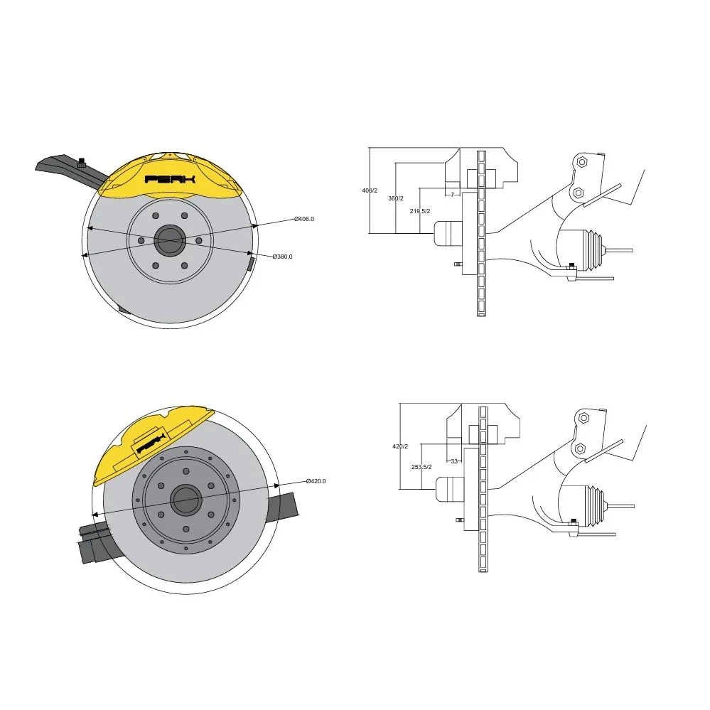 PEAK 6-Piston Forged Front Brake Kit for Prado 250, Land Cruiser 300, and GX550 - Image 12