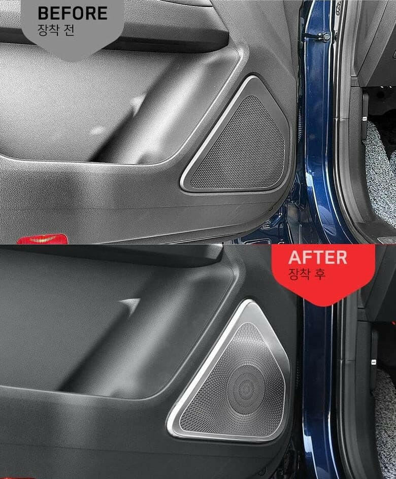 Stainless Steel Door Speaker Covers for KGM SsangYong Rexton - Image 4